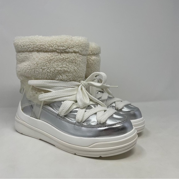 MONCLER Insolux M Rubber Trimmed Fleece Metallic and Leather Snow Boots - NWT - Picture 9 of 14